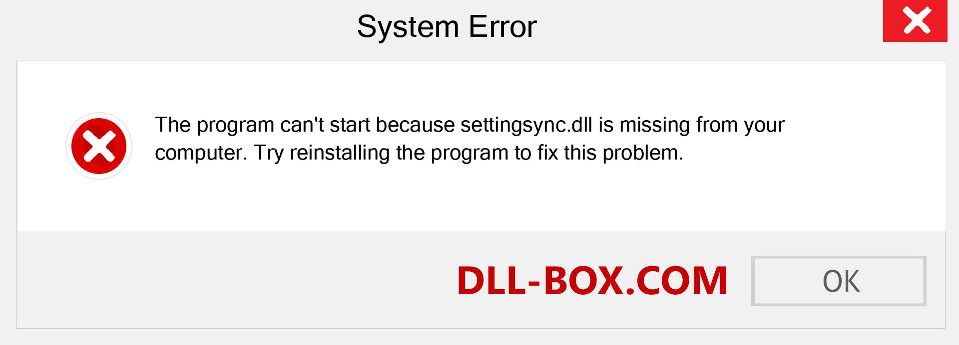  settingsync.dll file is missing?. Download for Windows 7, 8, 10 - Fix  settingsync dll Missing Error on Windows, photos, images